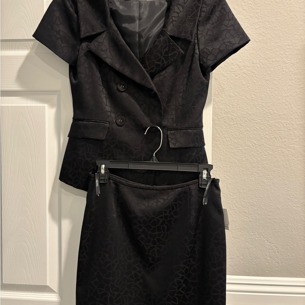 Calvin Klein Black Pencil Skirt Knee-Length Work